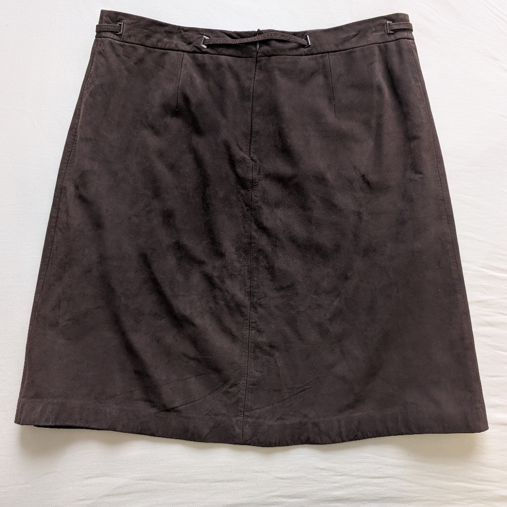 Vintage Nine West Brown Suede Skirt - Picture 2 of 9